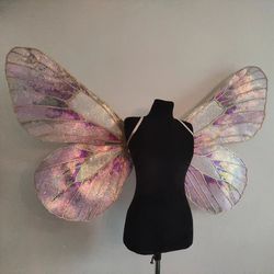 Sparkling fairy wings big pink and golden wings adult
