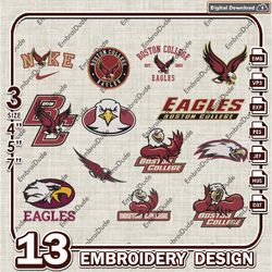 13Boston College Eagles Bundle Embroidery Files, NCAA Boston College Eagles Logo Embroidery Design, NCAA Bundle EMb File