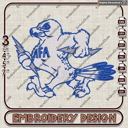 NCAA Air Force Falcons Mascot Logo Emb design, NCAA Air Force Falcons Team embroidery, NCAA Team Embroidery File