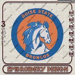 NCAA Boise State Broncos Round Logo Emb design, NCAA Boise State Broncos Team embroidery, NCAA Team Embroidery File
