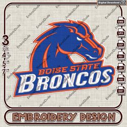 Boise State Broncos NCAA Head MascotLogo Emb design, NCAA Boise State Broncos Team embroidery, NCAA Team Embroidery File