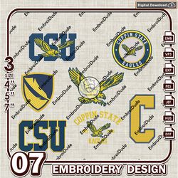 7 Coppin State Eagles Bundle Embroidery Files, NCAA Coppin State Eagles Logo Embroidery Design, NCAA Bundle EMb Designs