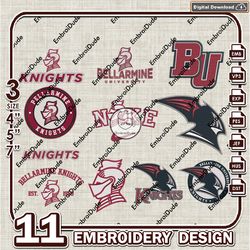 11 Bellarmine Knights Bundle Embroidery Files, NCAA Bellarmine Team Logo Embroidery Design, NCAA Bundle EMb Design