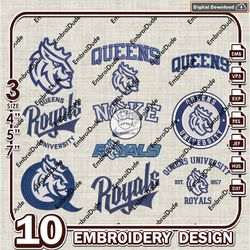 10 Queens University Royals Bundle Embroidery Files, NCAA Team Logo Embroidery Design, NCAA Bundle EMb Design