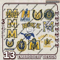 13 Murray State Racers Bundle Embroidery Files, NCAA Team Logo Embroidery Design, NCAA Bundle EMb Design