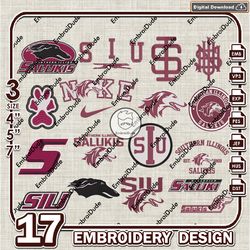 17 Southern Illinois Salukis Bundle Embroidery Files, NCAA Team Logo Embroidery Design, NCAA Bundle EMb Design