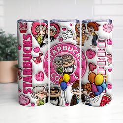 3d inflated carl ellie valentine coffee tumbler wrap, 3d up movie valentine tumbler png, 20 oz skinny love tumbler png,