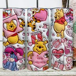 3d inflated cartoon valentine tumbler wrap, bear and friends 3d christmas inflated tumbler wrap, puffy tumbler