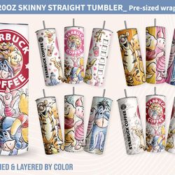 bundle retro pooh tumbler wrap, vintage tumbler wrap, cartoon tumbler wrap, happy valentine day, winnie tumbler wrap png