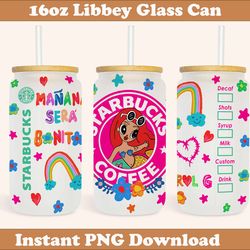 karol new manana sera bonito 16oz sublimation tumbler wrap, manana sera bonito tumbler wrap png, karol g tumbler wrap