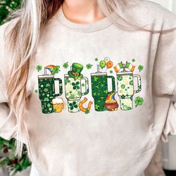 retro obsessive cup disorder st. patrick's day png sublimation, st patricks day, clover png, hearts retro groovy