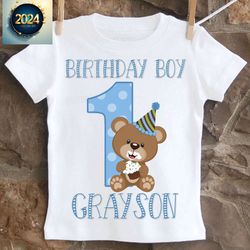 kid and youth teddy bear birthday shirt cotton full size, gift for baby