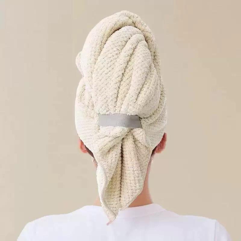 Ultra Absorbent Microfiber Hair Towel Wrap For Long Hair Quick Dry Waffle Turban 0