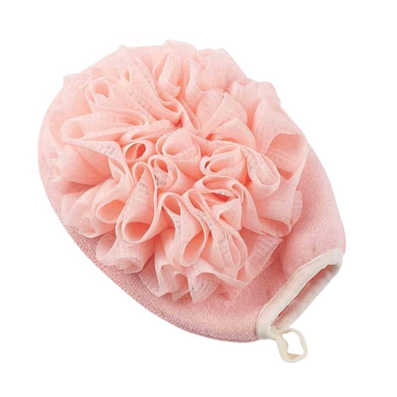 2 In 1 Bath Towel Gloves With Exfoliating Sponge Double Sided Body Scrub Mitt 1