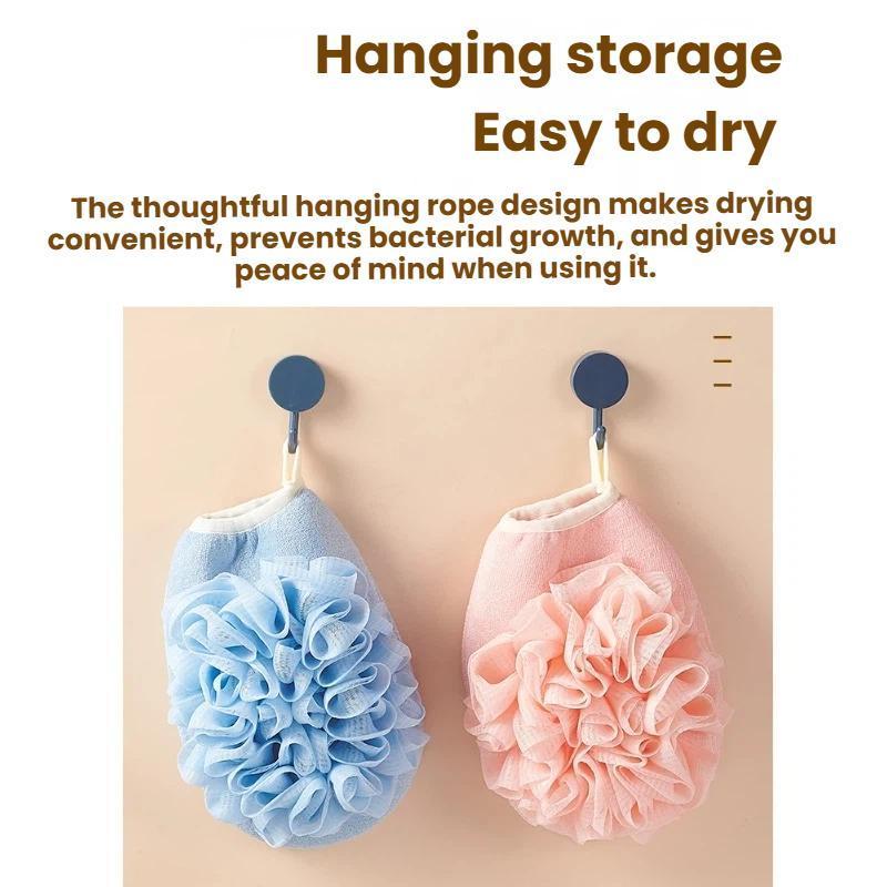 2 In 1 Bath Towel Gloves With Exfoliating Sponge Double Sided Body Scrub Mitt 2