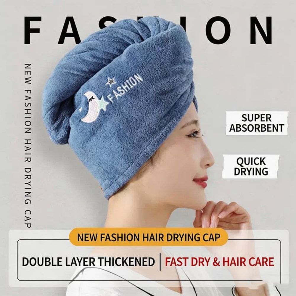 Quick Dry Microfiber Hair Towel Wrap With Soft Coral Fleece Secure Button For All Hair Types 7