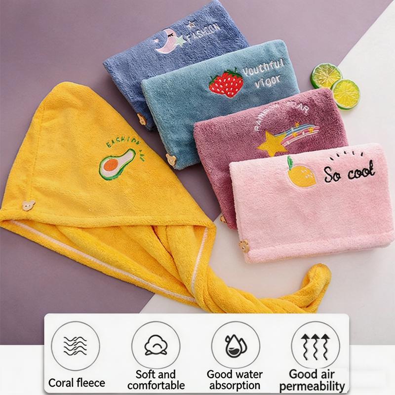 Quick Dry Microfiber Hair Towel Wrap With Soft Coral Fleece Secure Button For All Hair Types 5