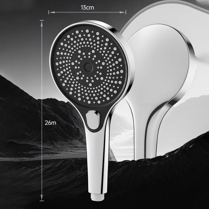 High Pressure Shower Head With 3 Spray Modes Large Panel Adjustable Shower Nozzle 4