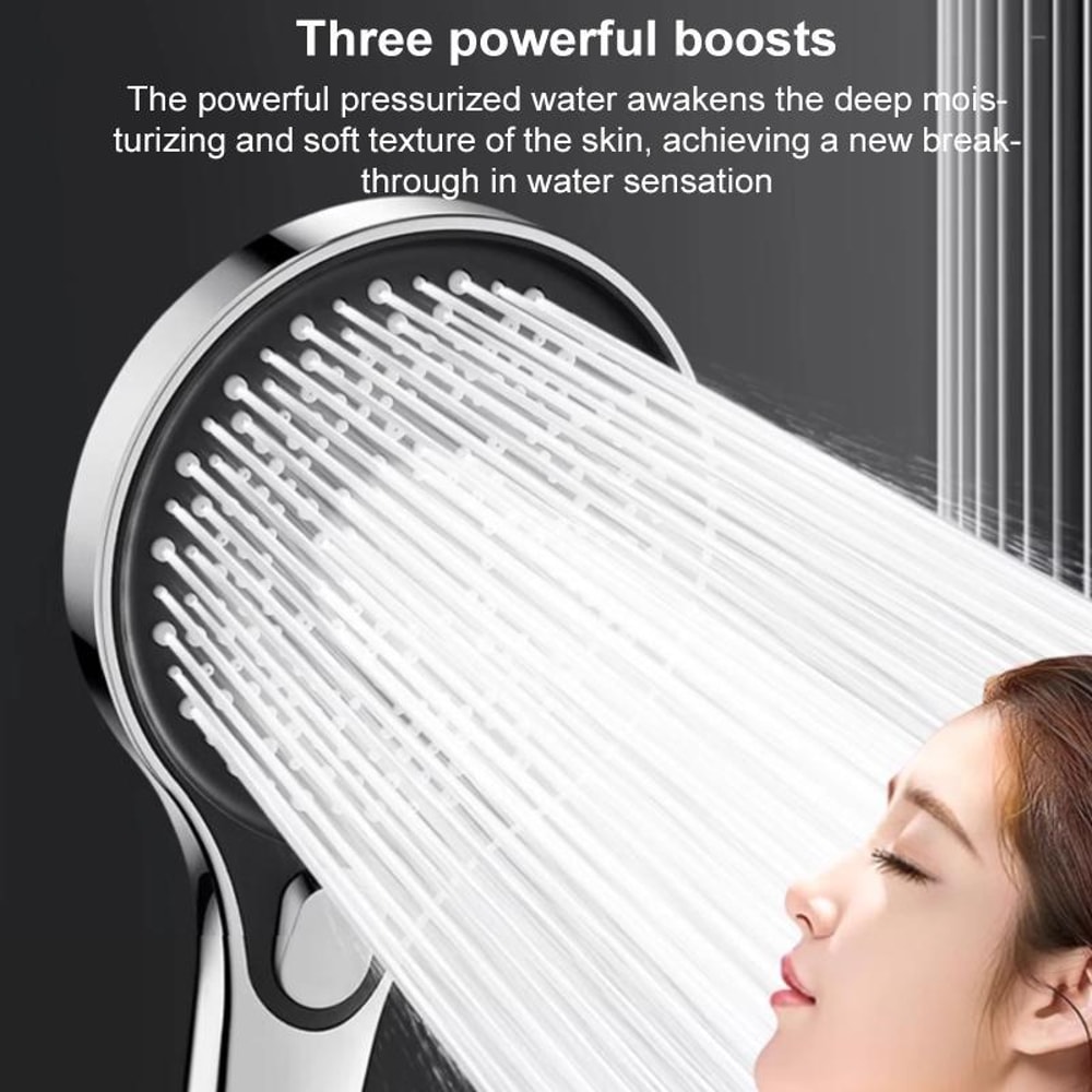 High Pressure Shower Head With 3 Spray Modes Large Panel Adjustable Shower Nozzle 1