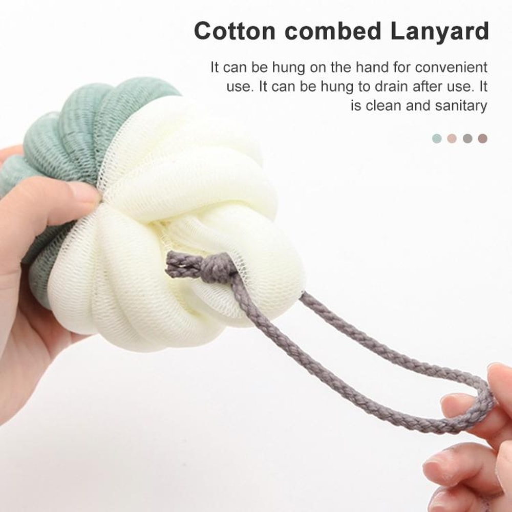 Soft Foaming Shower Loofah Ball With Hanging Loop Exfoliating Bath Sponge For Smooth Skin 2