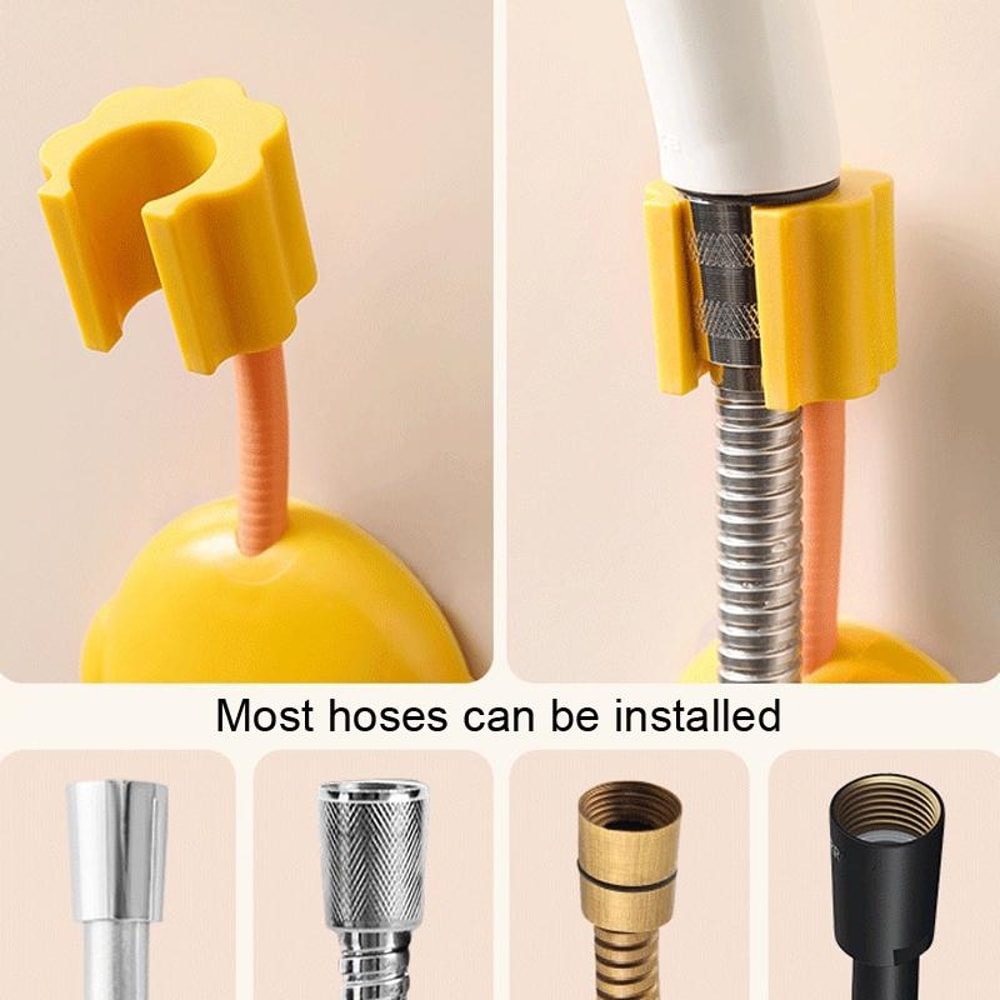 Cartoon Adjustable Shower Rack Wall Mount Holder With 360 Rotating Hose Support 7