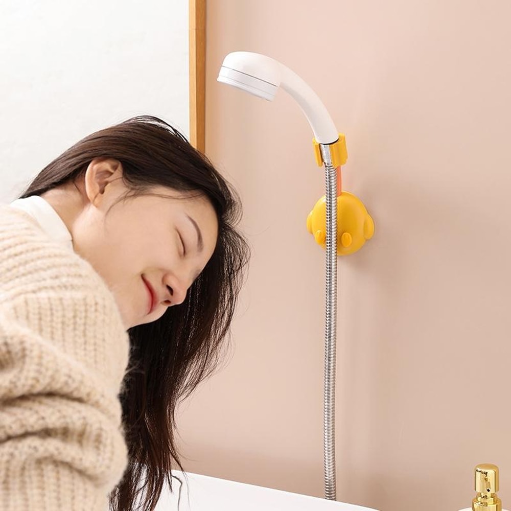 Cartoon Adjustable Shower Rack Wall Mount Holder With 360 Rotating Hose Support 5