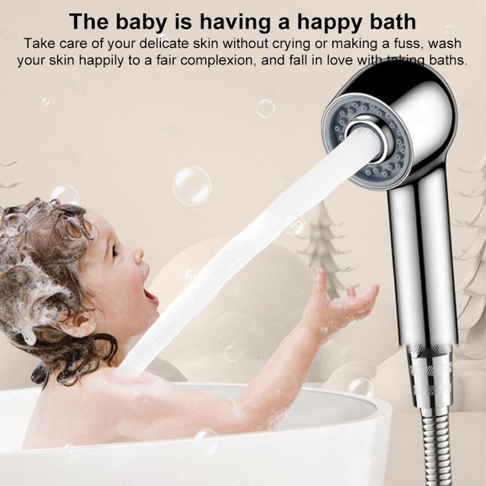 Switchable Kids Shower Head with Bubble Spray Gentle Baby Shower Attachment