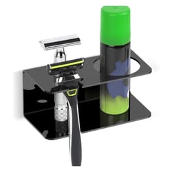 acrylic razor holder wall mount space saving bathroom shaving storage stand