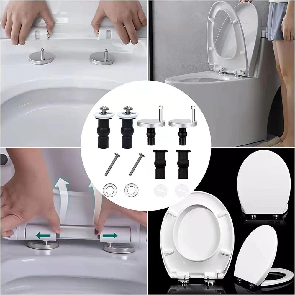 Universal Stainless Steel Toilet Seat Bolt Kit Durable Replacement Hinges Set 3