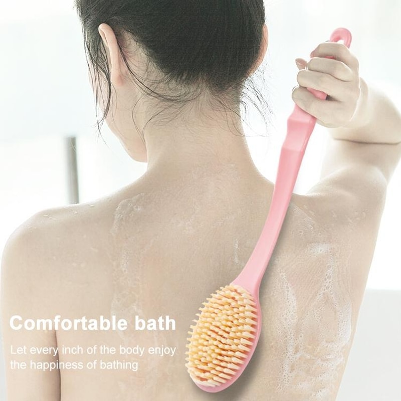 Long Handle Bath Brush Soft Bristle Back Scrubber For Deep Clean Gentle Massage 5