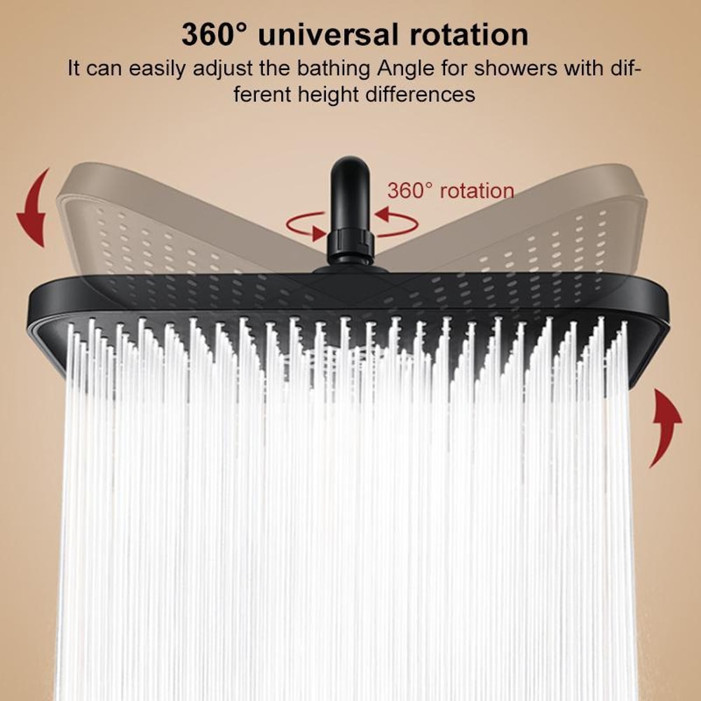 13 Inch Rainfall Shower Head High Pressure Square Top Spray Bathroom Upgrade