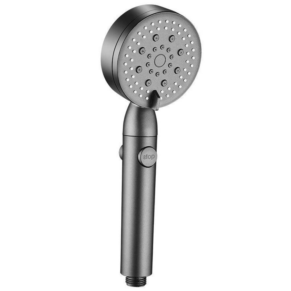 High Pressure 5 Mode Shower Head With Water Stop Button Portable Spa Shower Upgrade 0