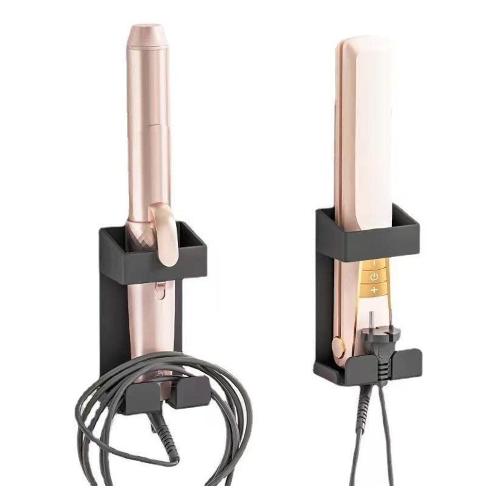 304 Stainless Steel Curling Iron Holder Wall Mount No Drill Heat Resistant Organizer With Cord Stor 1