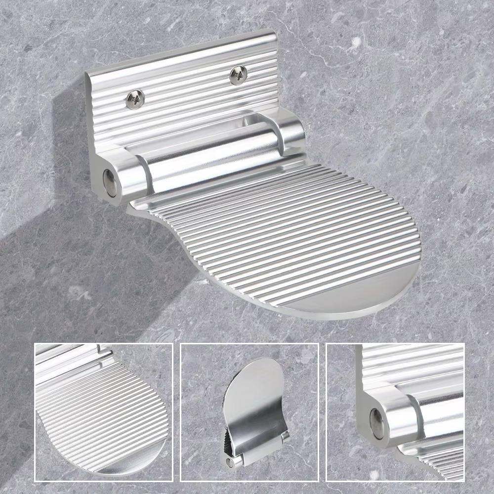 Foldable Wall Mounted Footrest Anti Slip Aluminum Shower Foot Rest For Elderly Pregnant Users 3
