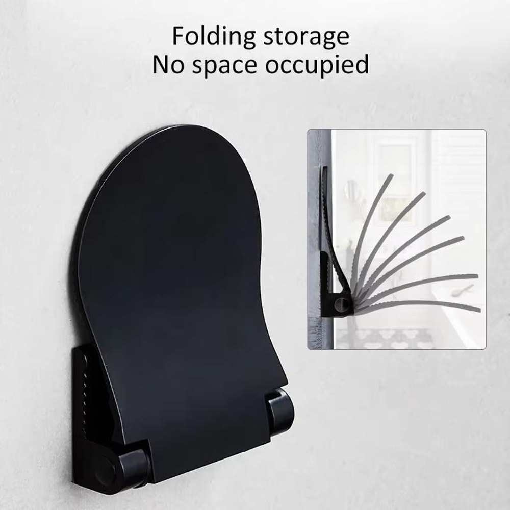 Foldable Wall Mounted Footrest Anti Slip Aluminum Shower Foot Rest For Elderly Pregnant Users 4