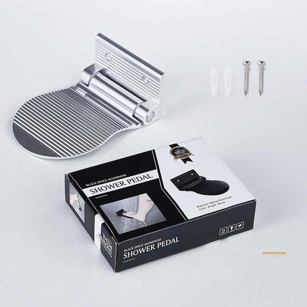 Foldable Wall Mounted Footrest Anti Slip Aluminum Shower Foot Rest For Elderly Pregnant Users 6