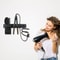 Wall Mounted Hair Dryer Holder With Straightener Storage Aluminum Bathroom Organizer 0