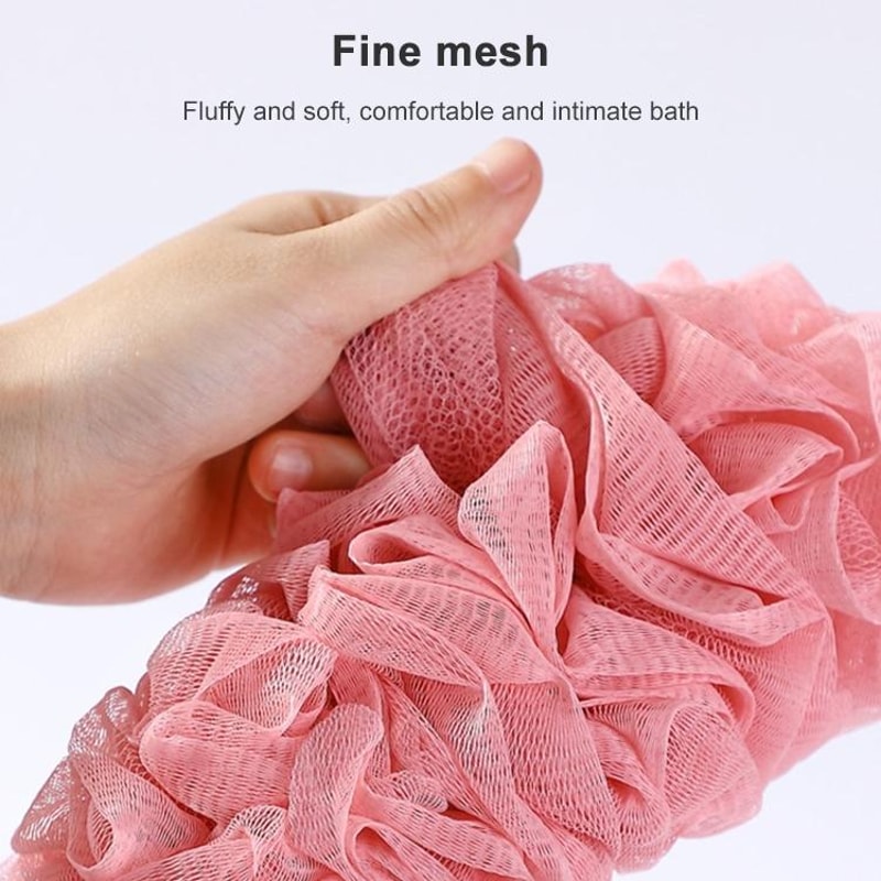 Non Slip Long Handle Bath Brush For Back Exfoliation Soft Mesh Shower Scrubber 6