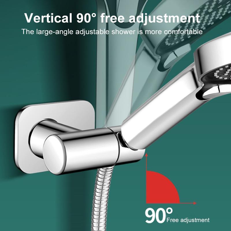 Stainless Steel Drill Free Shower Head Holder With 360 Rotation Adjustable Universal Mount 2