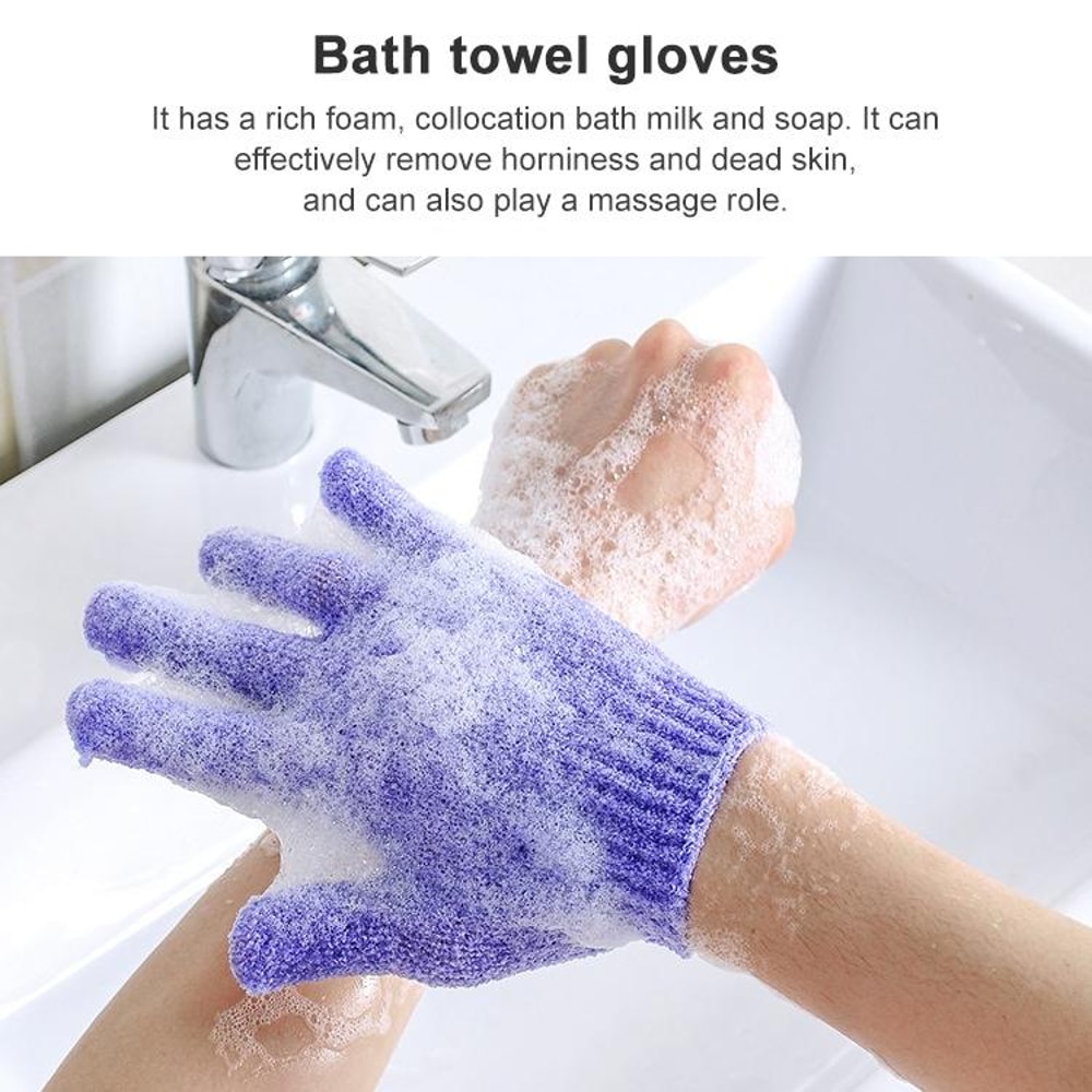 Exfoliating Bath Gloves For Smooth Skin Deep Clean Shower Scrub Body Mitt Set 3