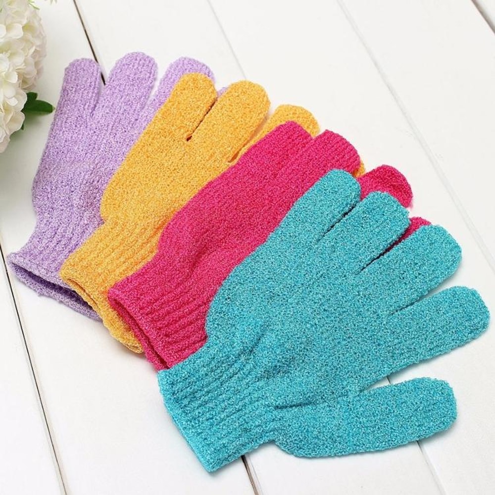 Exfoliating Bath Gloves For Smooth Skin Deep Clean Shower Scrub Body Mitt Set 0