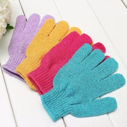 exfoliating bath gloves for smooth skin deep clean shower scrub body mitt set