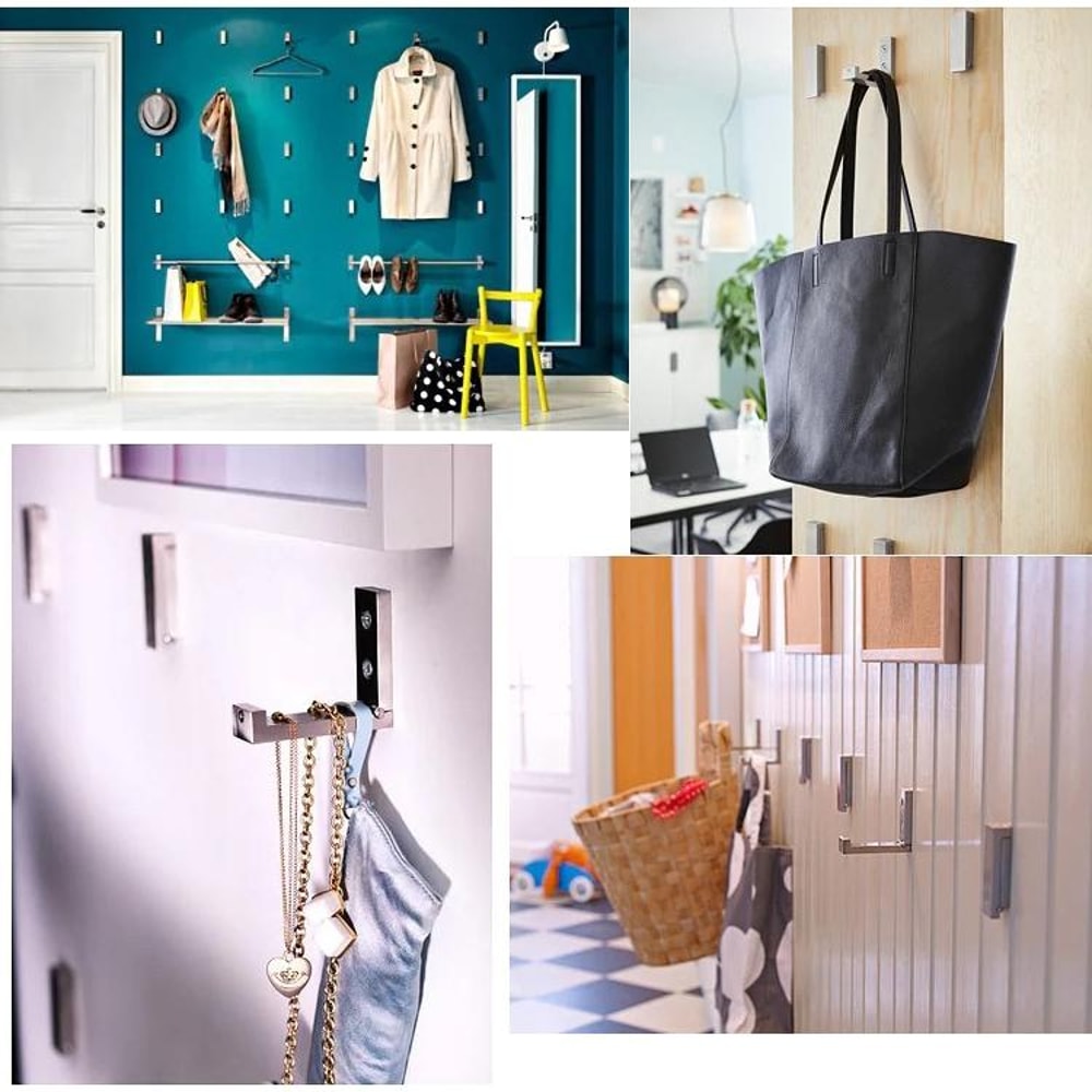 Foldable Wall Mounted Hooks Space Saving Collapsible Clothes Hanger Aluminum Robe Hook 10