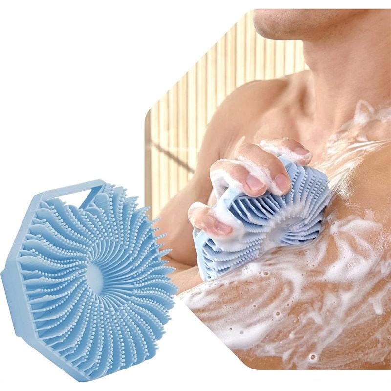 Silicone Body Scrubber Brush With Strap Hygienic Bath Brush For Gentle Exfoliation Travel 1