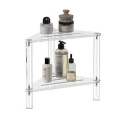 acrylic corner shower shelf organizer 2 tier triangle bathroom storage rack