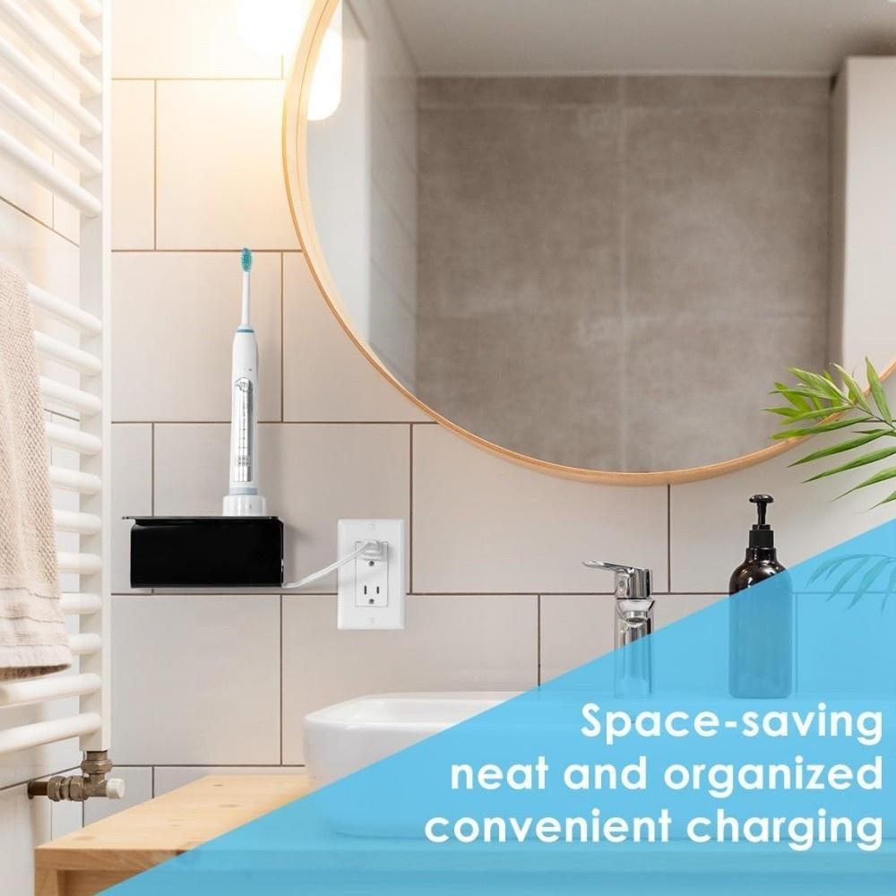 WallMounted Electric Toothbrush Holder Acrylic Organizer For Bathroom Space Saving Storage 4