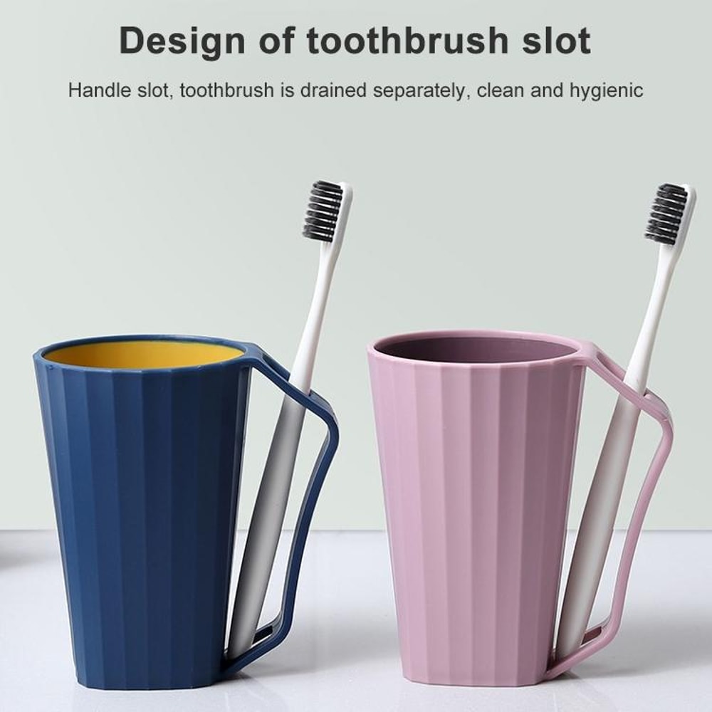 Couple Portable Toothbrush Cup With Handle Hygienic Toothbrush Holder Cup For Travel Home 2