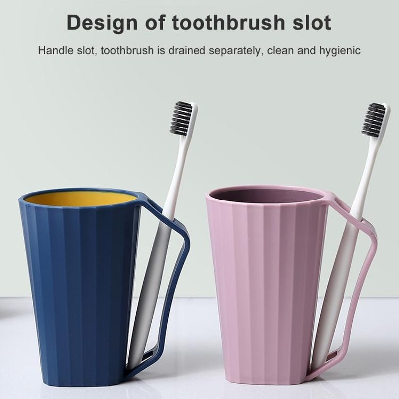 Couple Portable Toothbrush Cup With Handle Hygienic Toothbrush Holder Cup For Travel Home 2