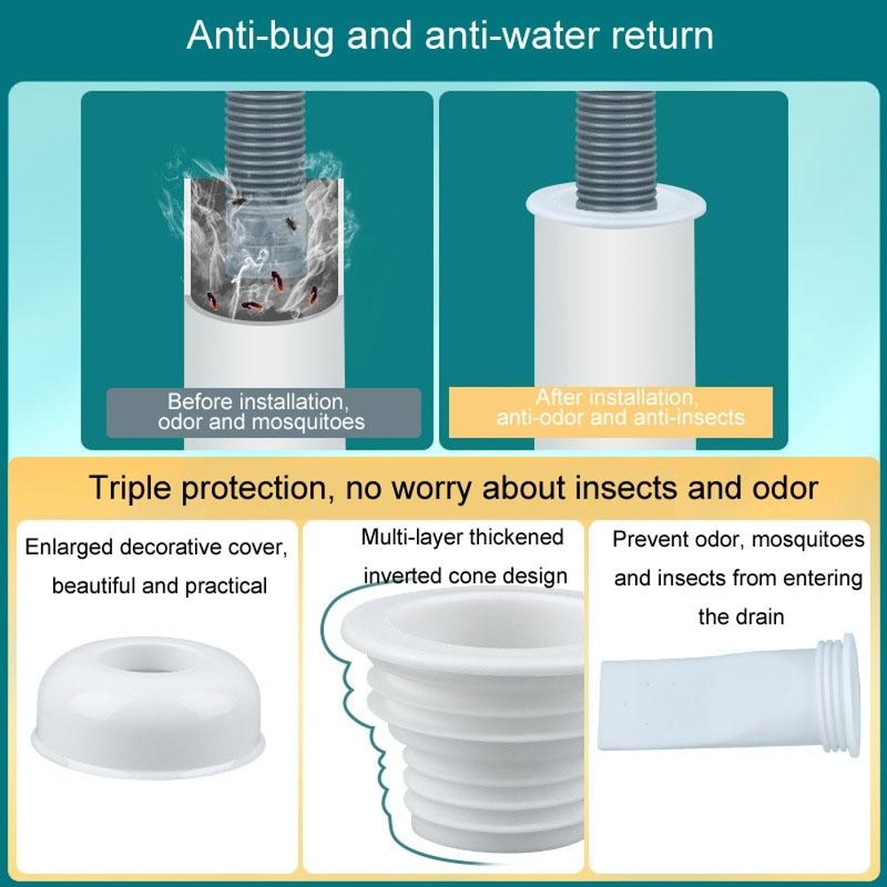 Universal Drain Odor Seal Plug For Bathroom And Kitchen Pipes 2