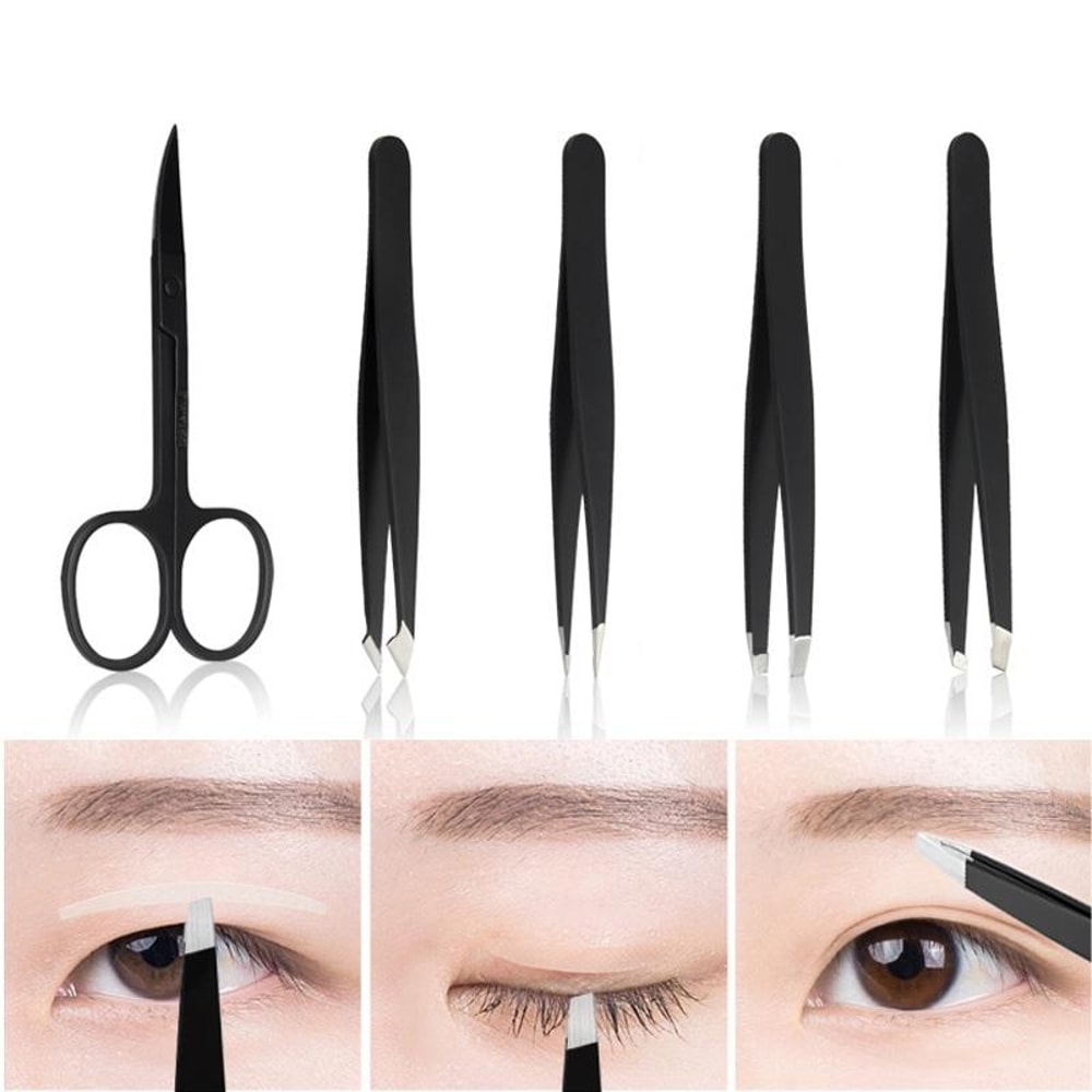 Precision Eyebrow Tweezers Set Professional Grooming Kit With Travel Case 1